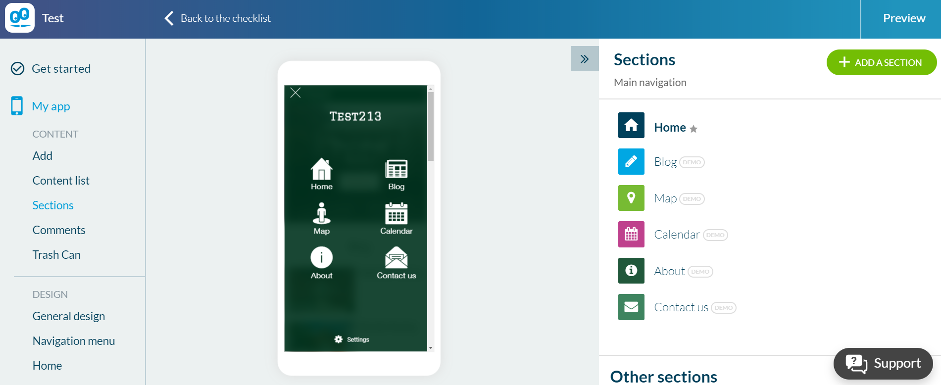 Выбор пунктов меню приложения в инструменте Good Barber