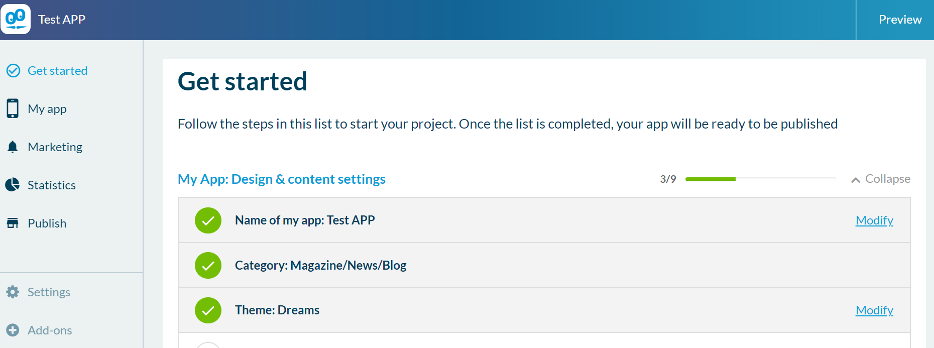 Процесс создания приложений в инструменте GoodBarber