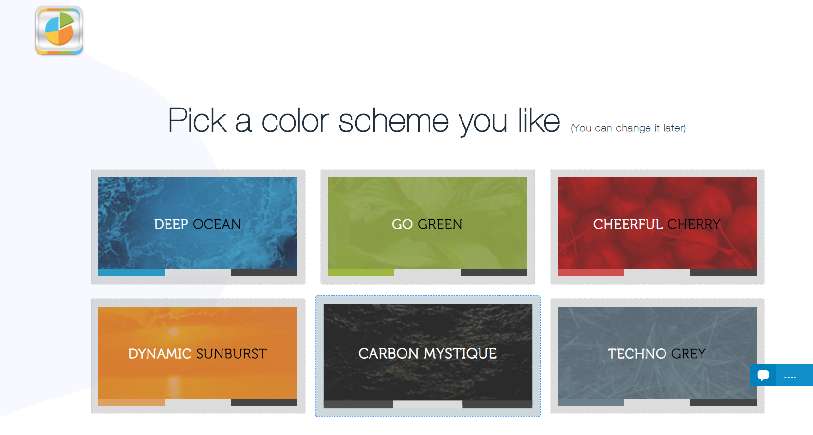Выбор цветовой схемы приложения в инструменте AppyPie