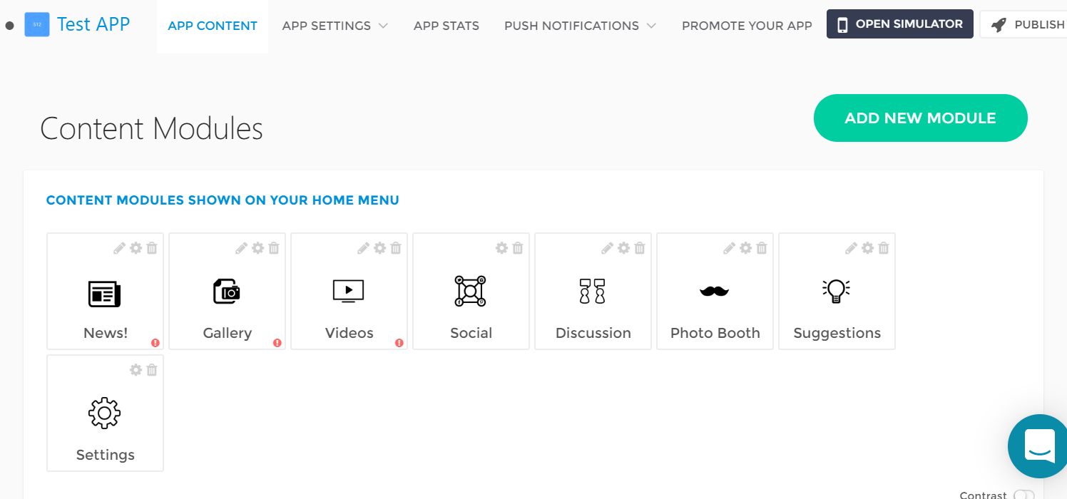 Модули для меню приложений