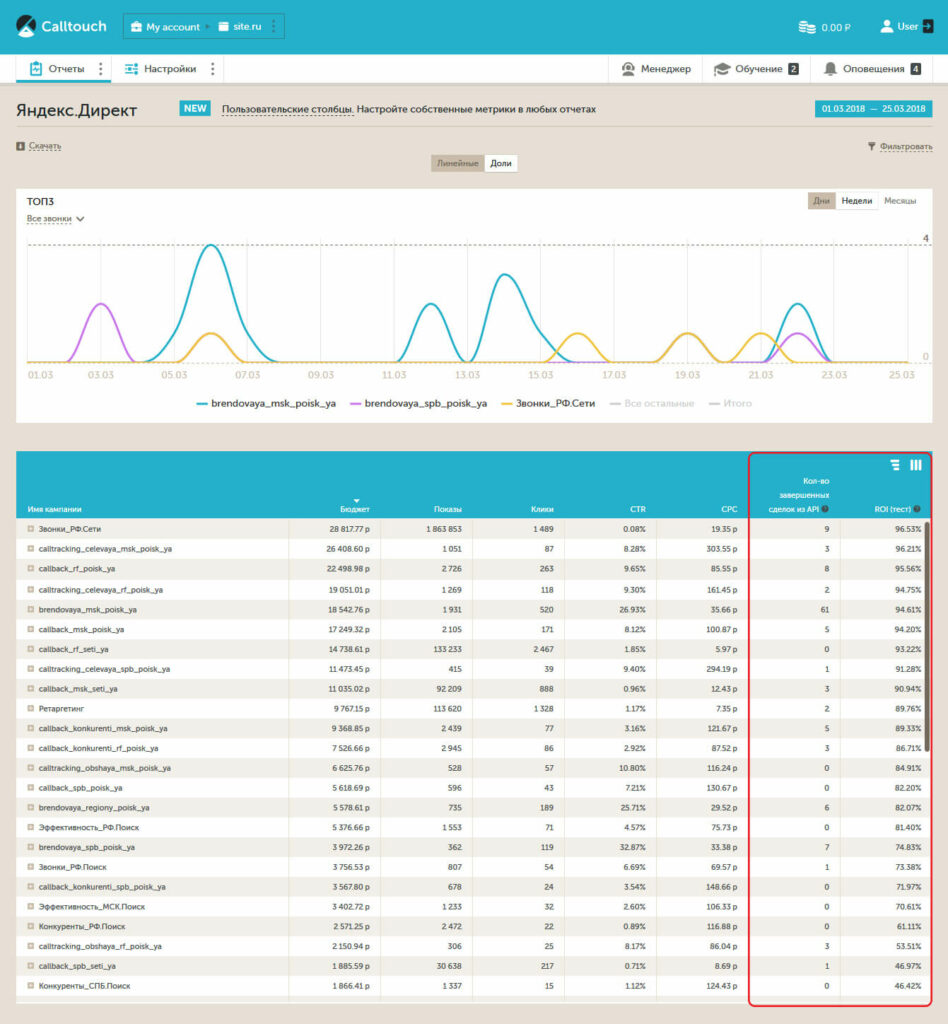 ROI по Яндекс.Директ