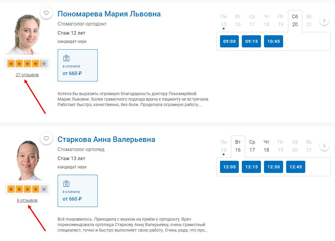 Отзывы о врачах на сайте «ПроДокторов» 
