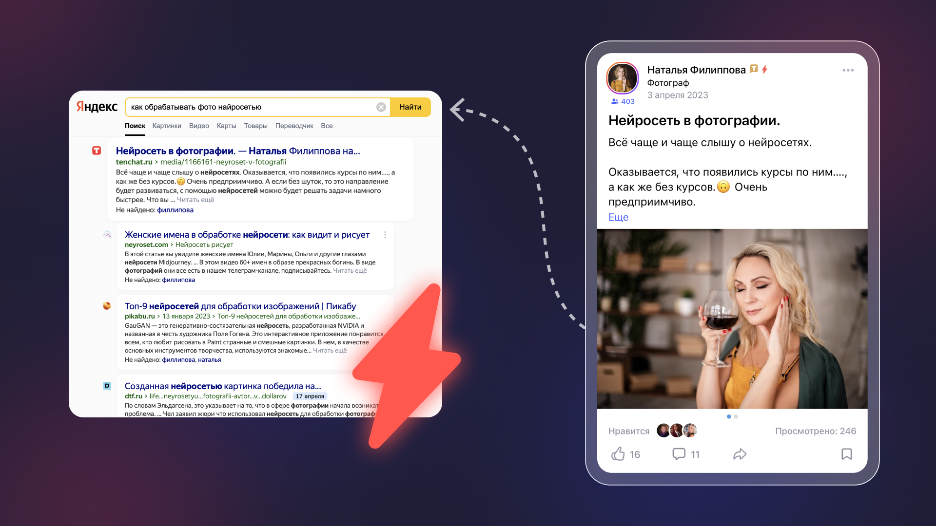 Публикация в выдаче Яндекса