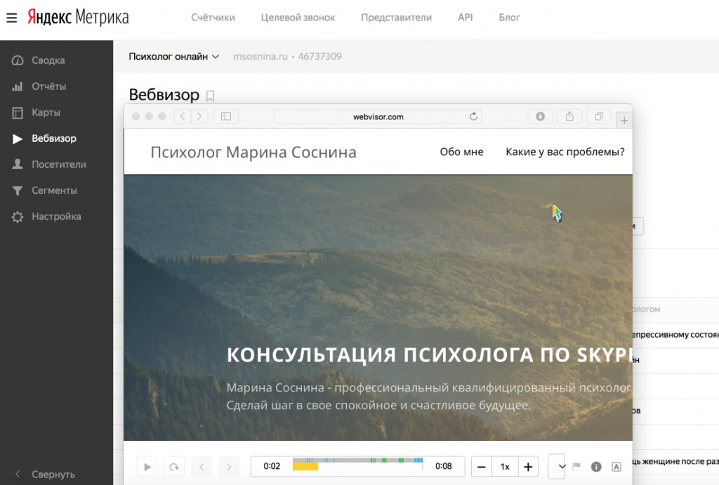 Яндекс Метрика вебвизор